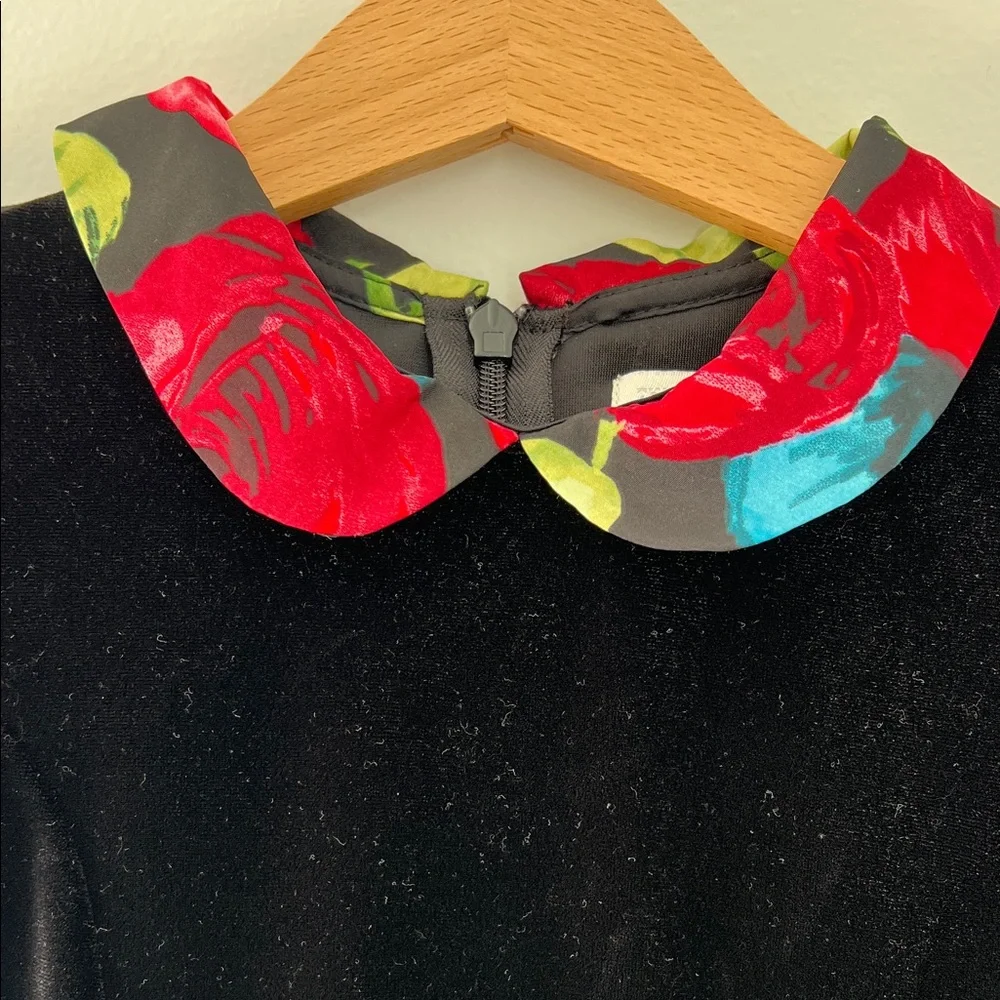 The Children's Place | Black Velvet Top Floral Ballon Dress Size 4T